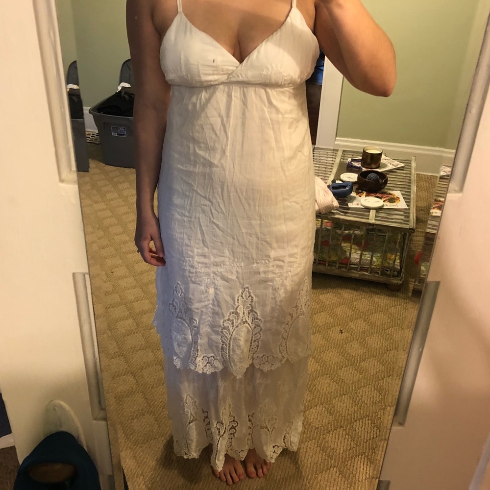 Gypsy Global Village white lace maxi